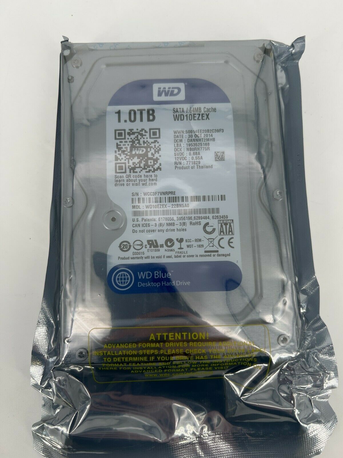 Western Digital 1TB 3.5″ SATA III 7200RPM Desktop Hard Drive