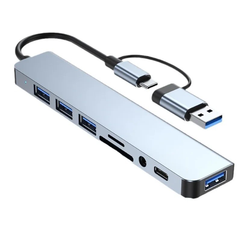 8 in 1 USB C Hub Docking Station HDMI SD TF Card Reader Audio Adapter