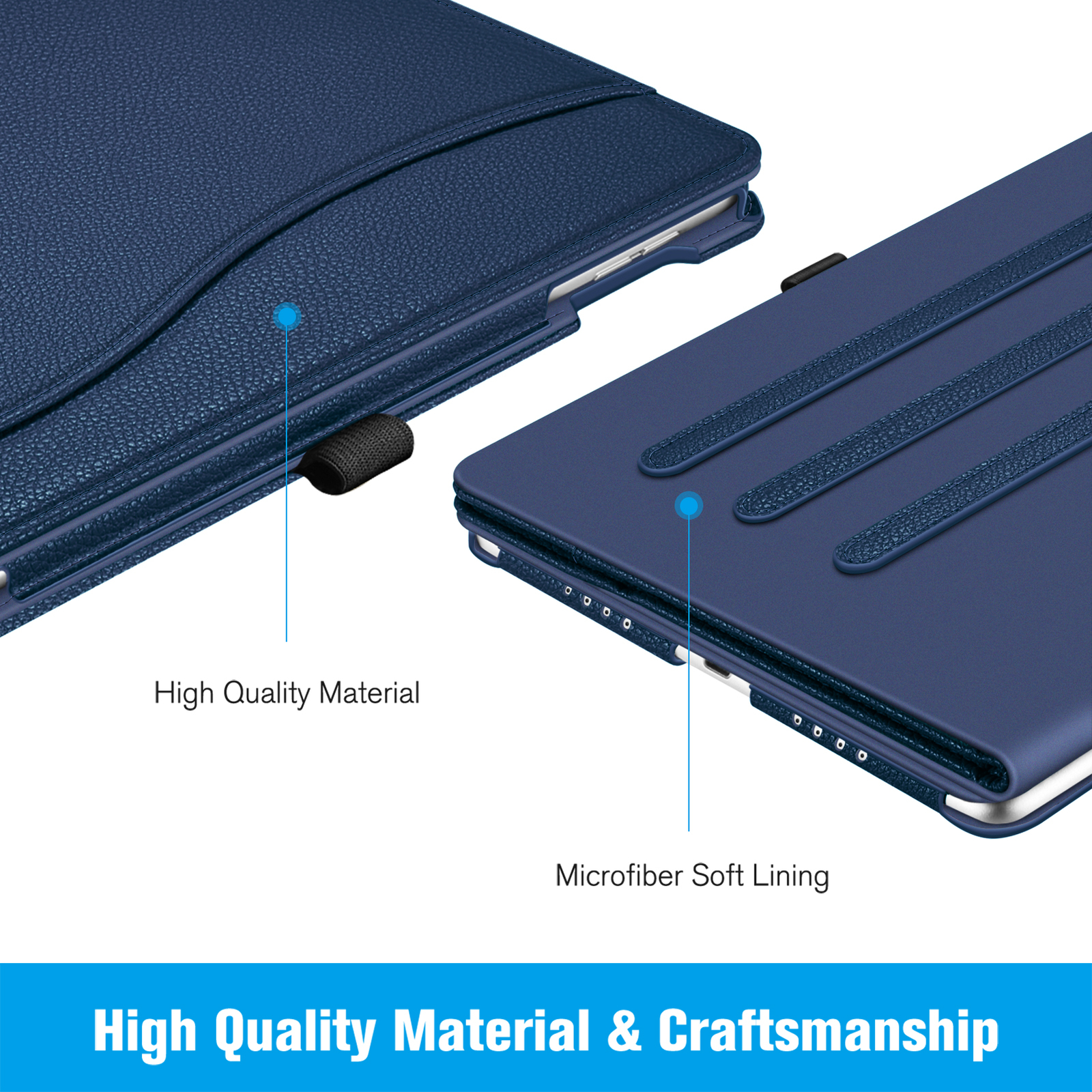 for iPad Pro 9.7 Inch 2016 A1673/A1674/A1675 Case Multi-Angle Folio Cover Pocket