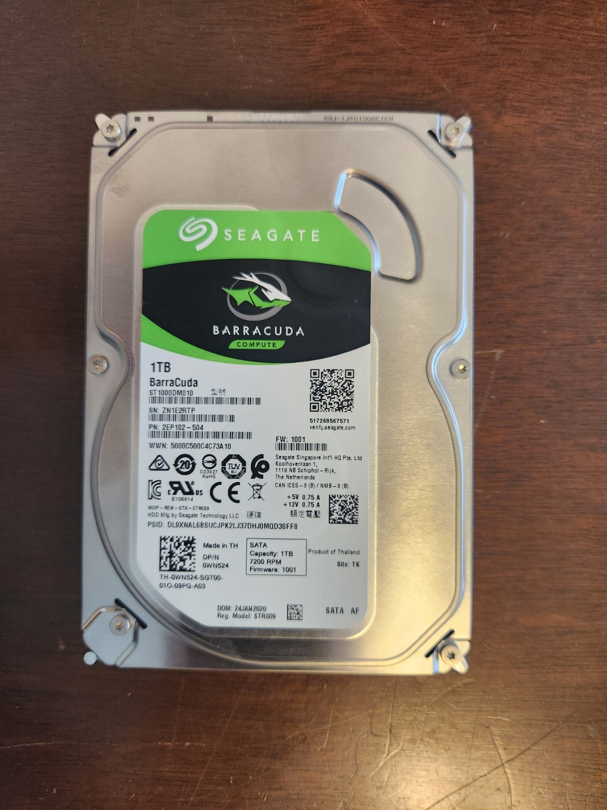 Seagate Barracuda ST1000DM010 1TB 7200RPM SATA Hard Drive