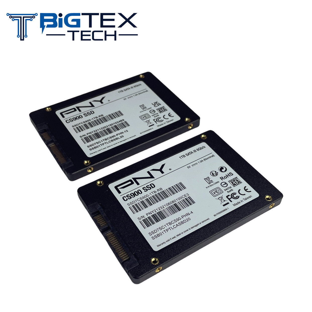 Lot of 2 (2x1TB) PNY CS900 1TB SSD 2.5″ SATA III Internal Solid State Drive