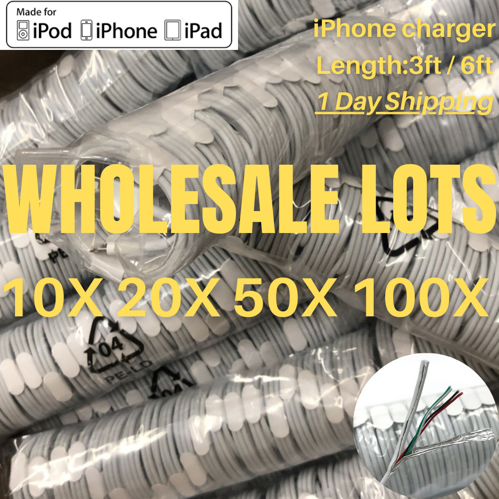 Wholesale Bulk USB Fast Charger Cable 3Ft 6Ft For iPhone 11 Pro XR 8 7 6 5c Lot