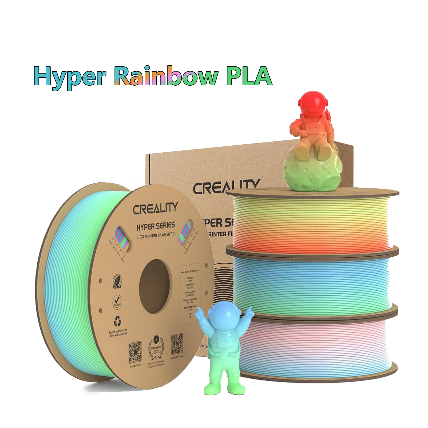 Creality Rainbow PLA 3D Printer Filaments High-Speed Printing Accuracy +/-0.02mm