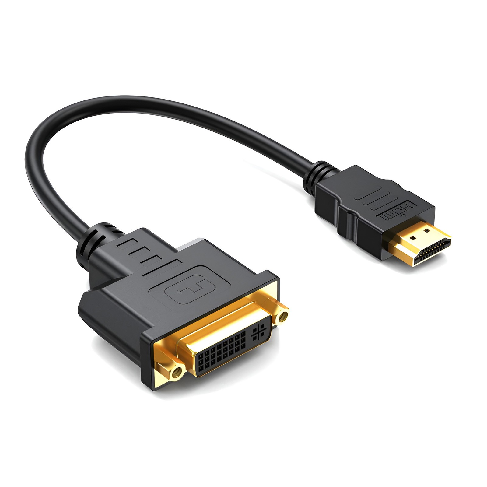 HDMI to DVI Cable Adapter – Female DVI-I Dual Link to Male HDMI Converter – 1ft