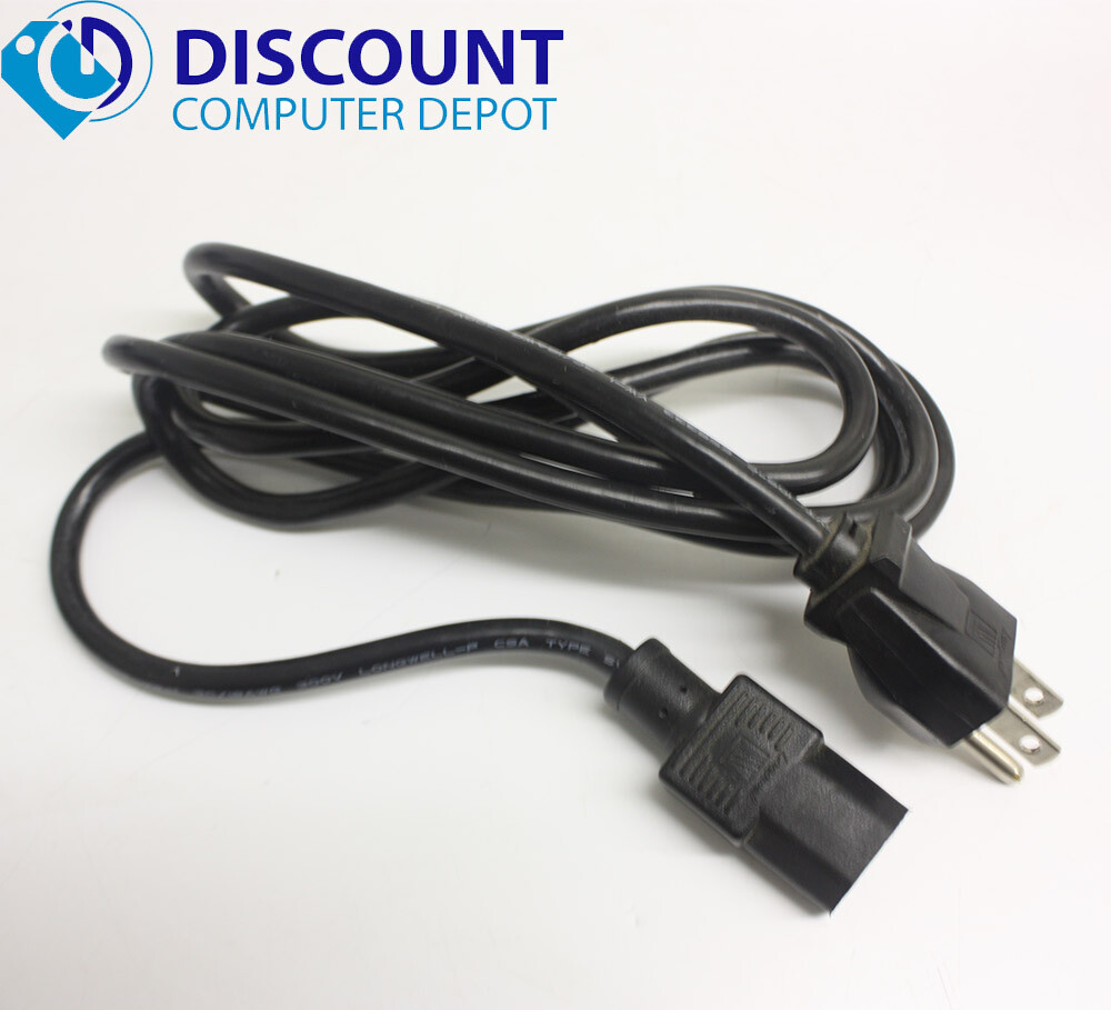 Power Cord Cable 3 Prong Universal Standard 5ft PC Computer HDTV Monitor