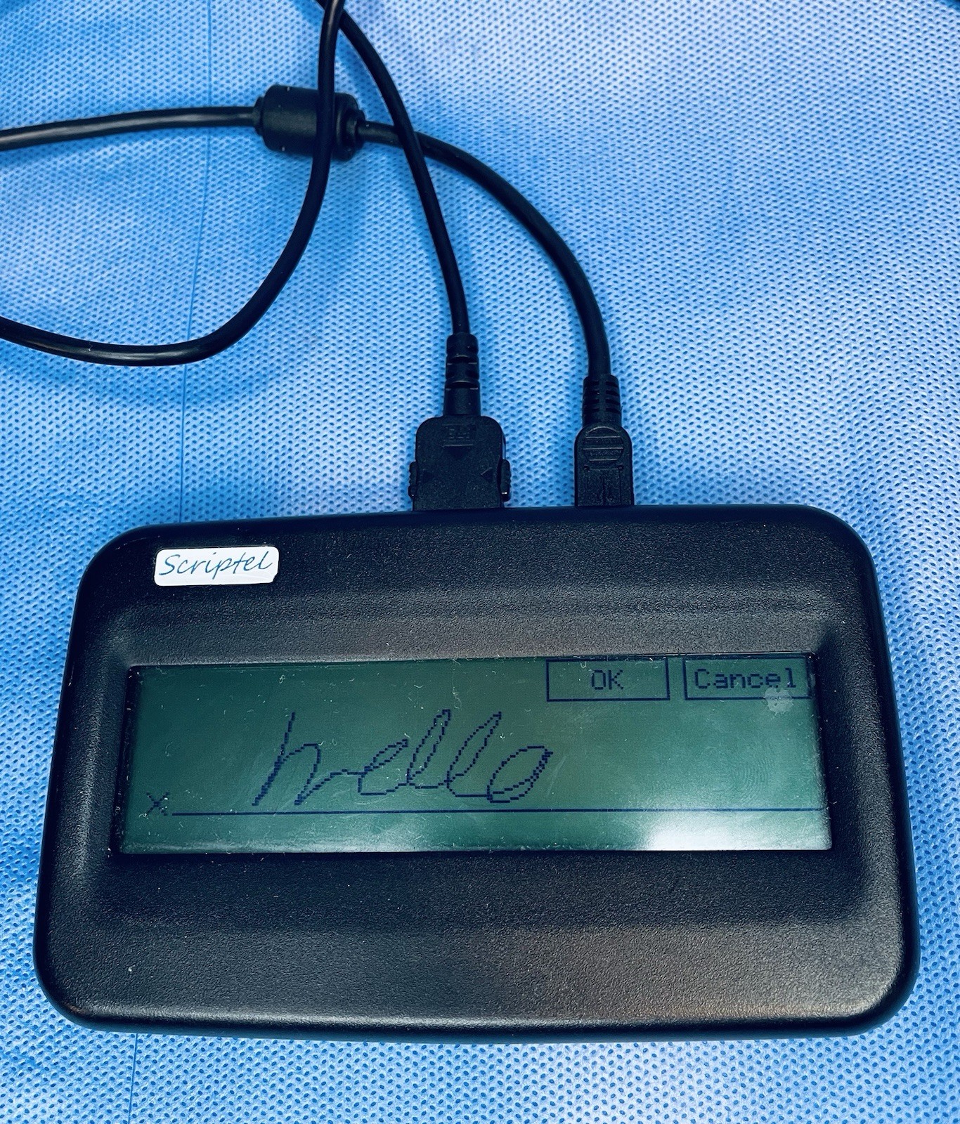 Scriptel ST1550 EasyScript Compact 1×5 LCD Signature Capture Pad With Pen Used