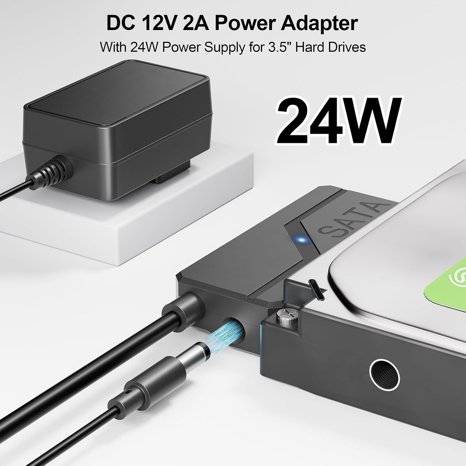 SATA to USB Adapter with Power, USB 3.0 to SATA III Internal Hard Drive Reader f
