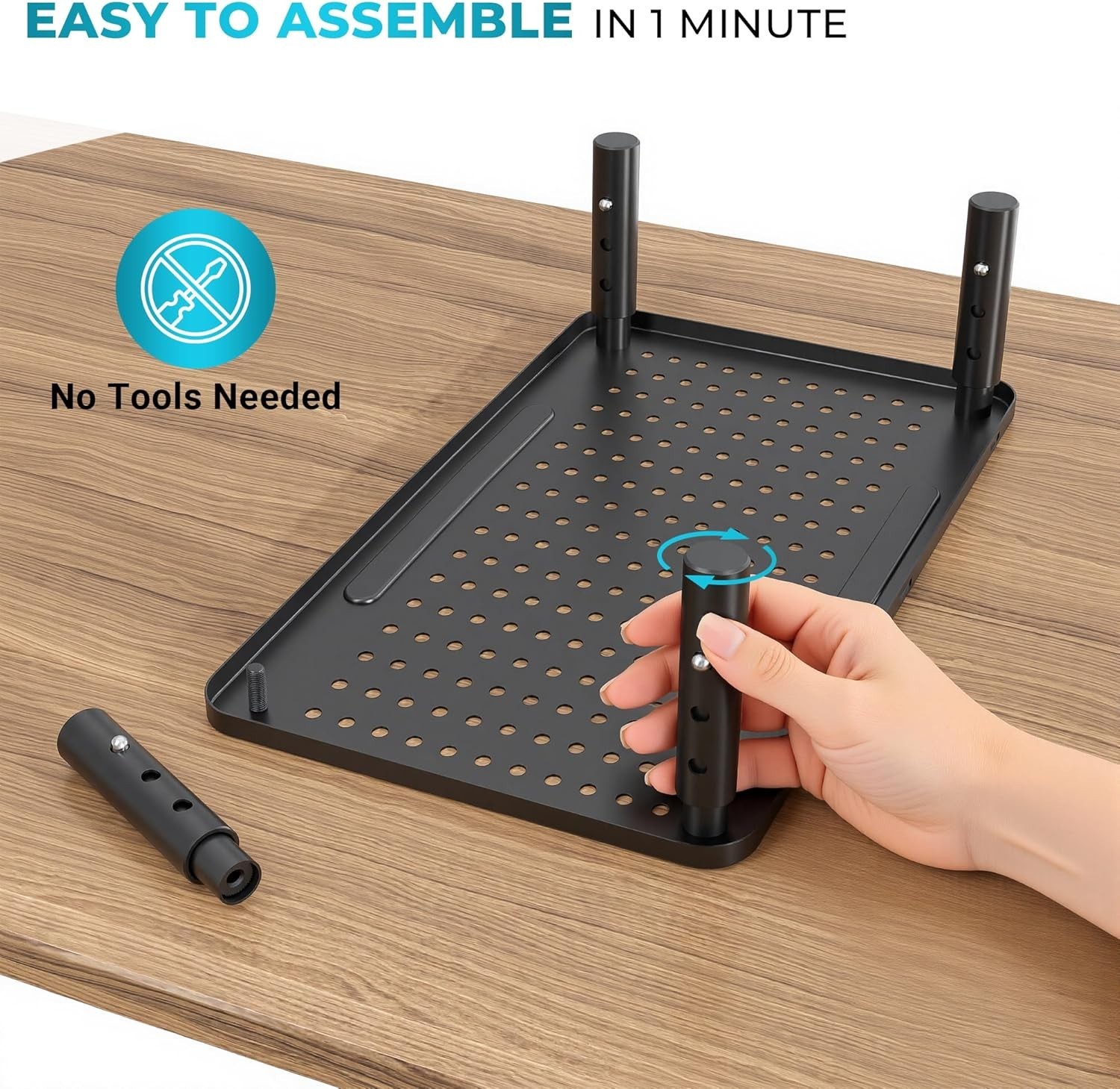 Monitor Stand 2 Pack Height Adjustable Metal Riser with Pen Holder, Black, 14…