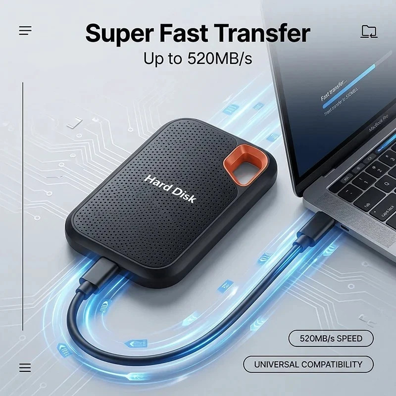 external hard drive 4tb High Speed Capacity Solid State Usb3.2 Laptop Mac And PC
