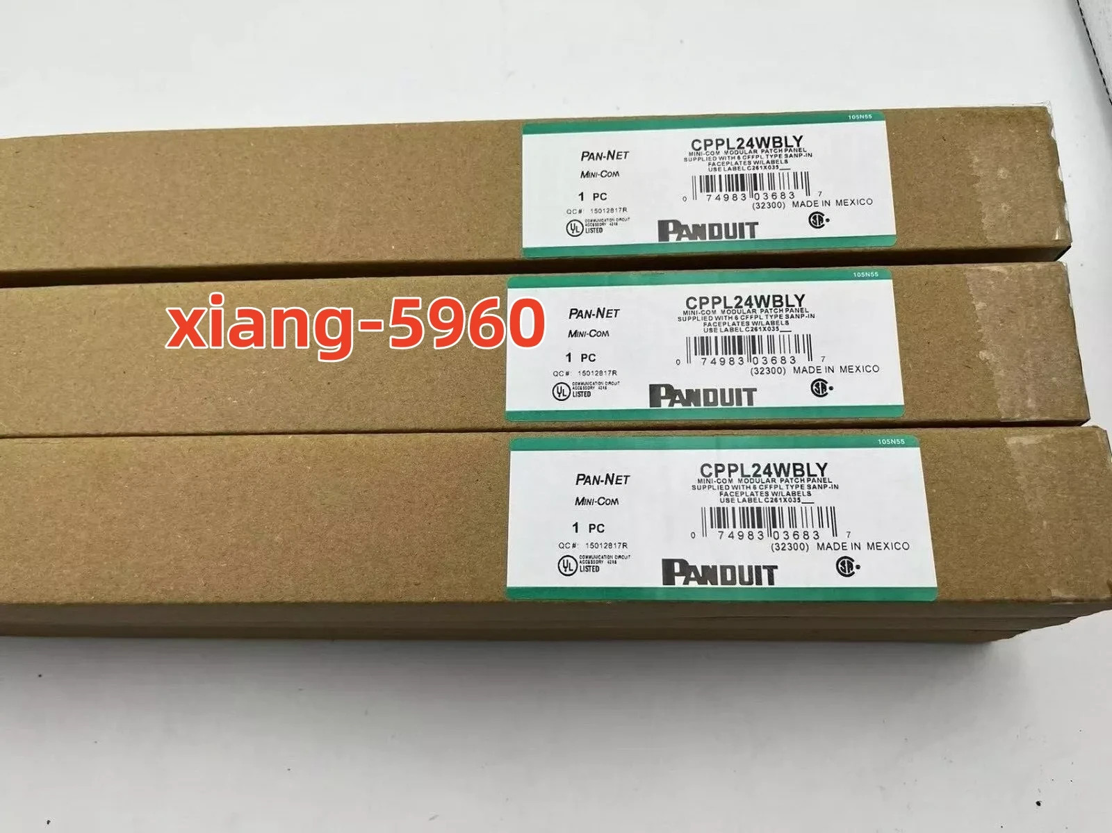 Panduit CPP24/LA24WBLY Mini-Com 24 Port Angled Modular Patch Panel Port 1 RU BL
