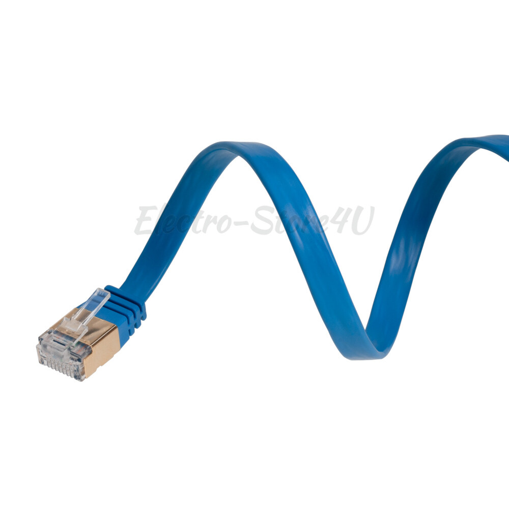 Flat Cat7 Shielded Ethernet RJ45 Patch Cable Cord U/FTP LAN Xbox PC PS4 Lot