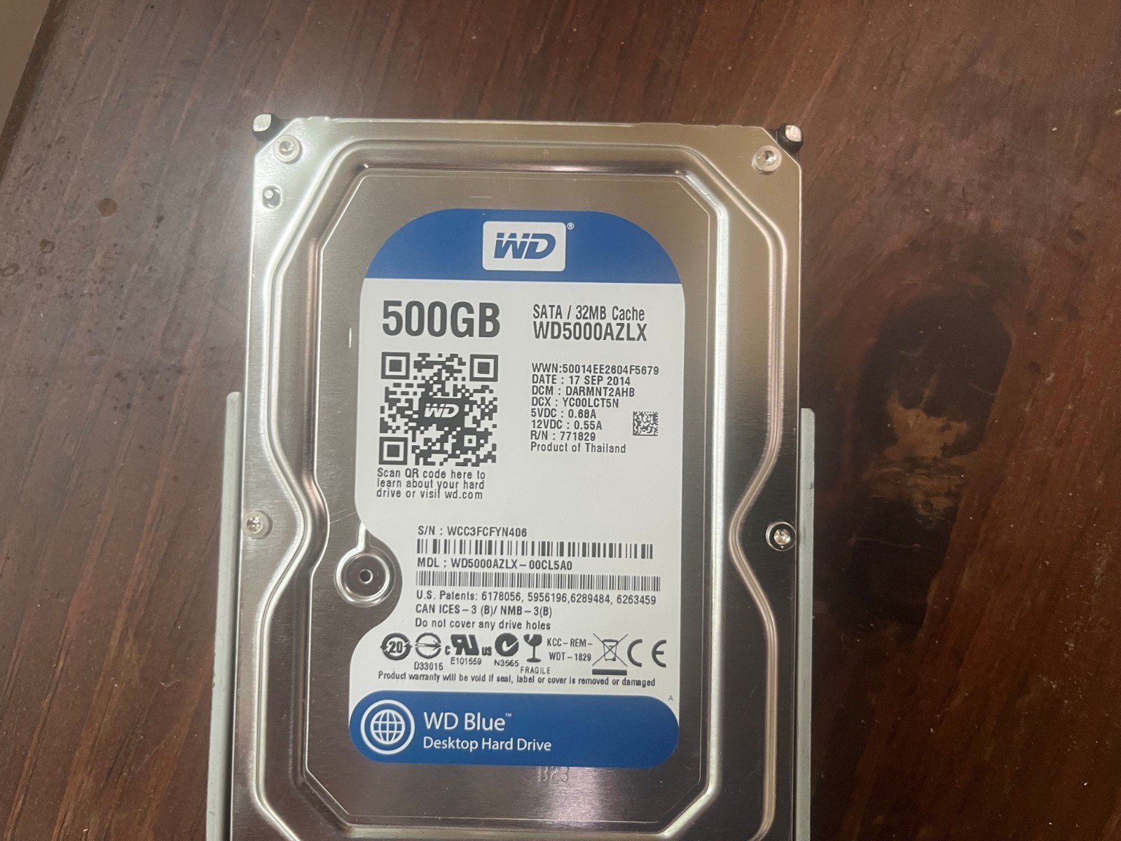 Western Digital WD Blue WD5000AAKX 500 GB SATA III 3.5 in Hard Drive