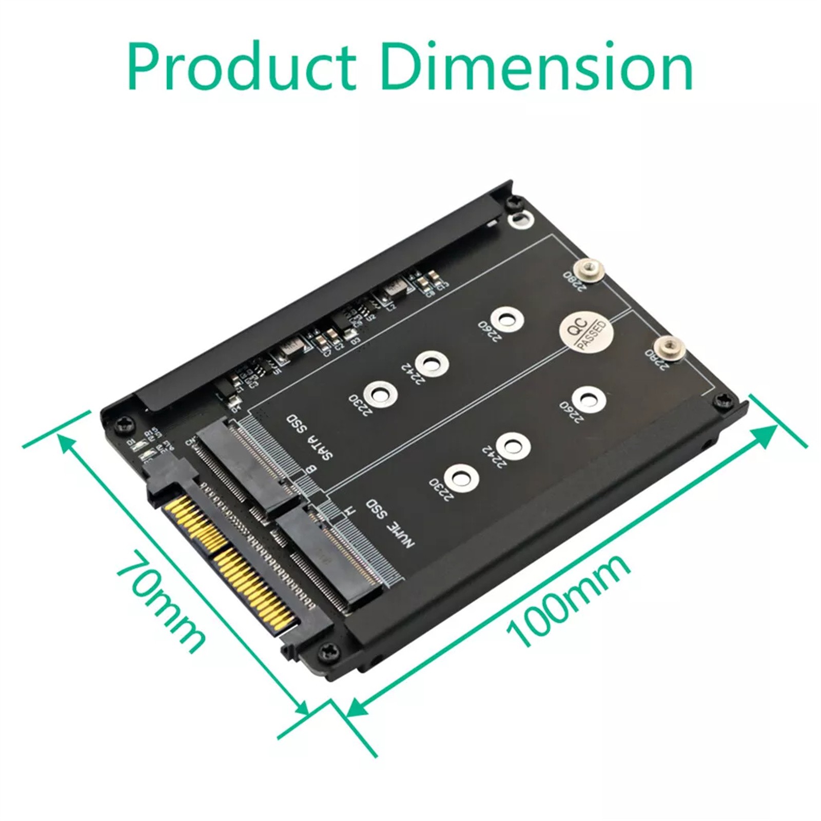 2 in 1Adapter Converter For M.2 NVME SATA SSD B Key/B&M Key SSD to SFF-8639 U.2