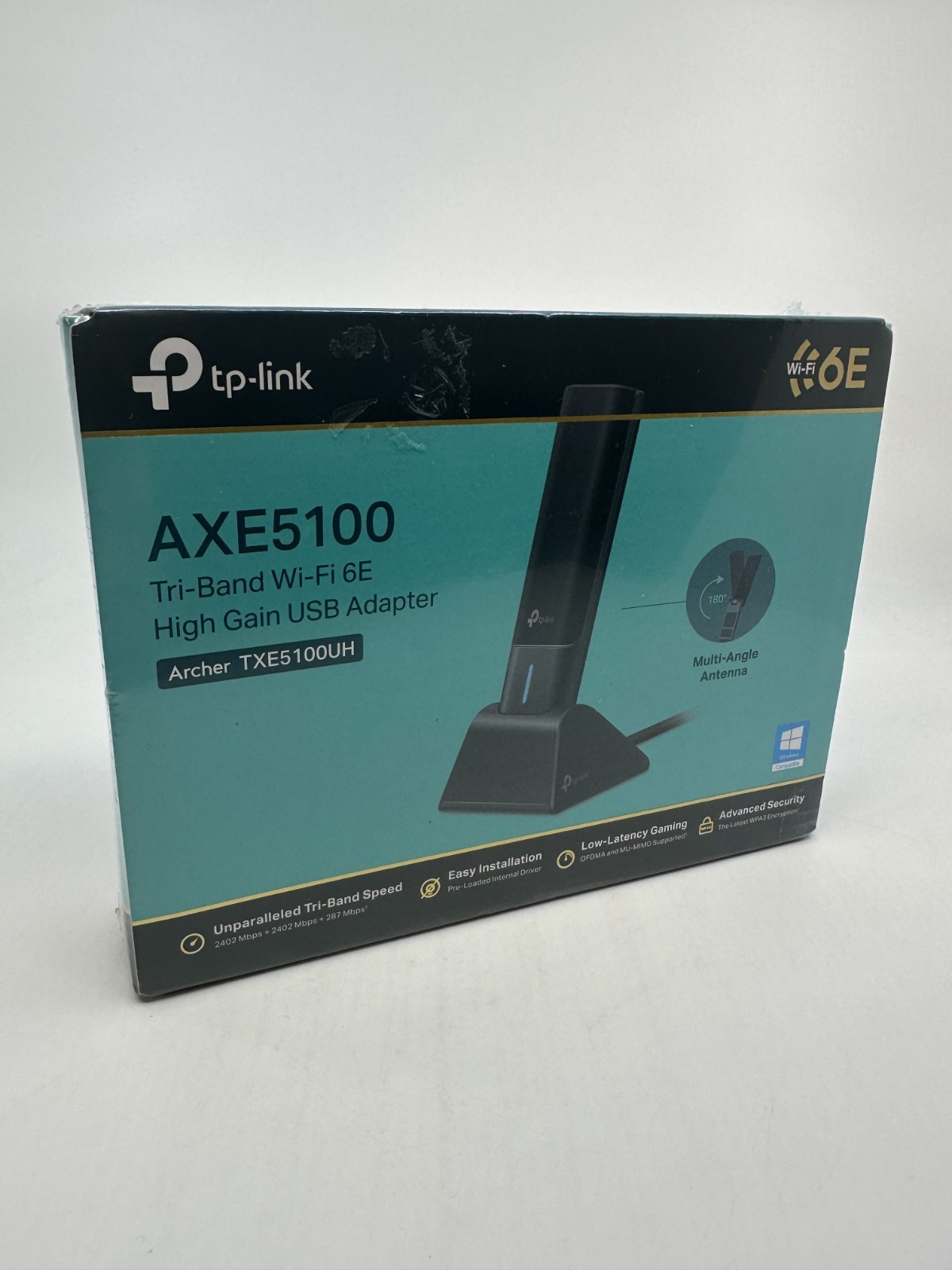 TP-Link AXE5100 Tri-Band Wi-Fi 6E High Gain USB Adapter Archer TXE5100UH SEALED