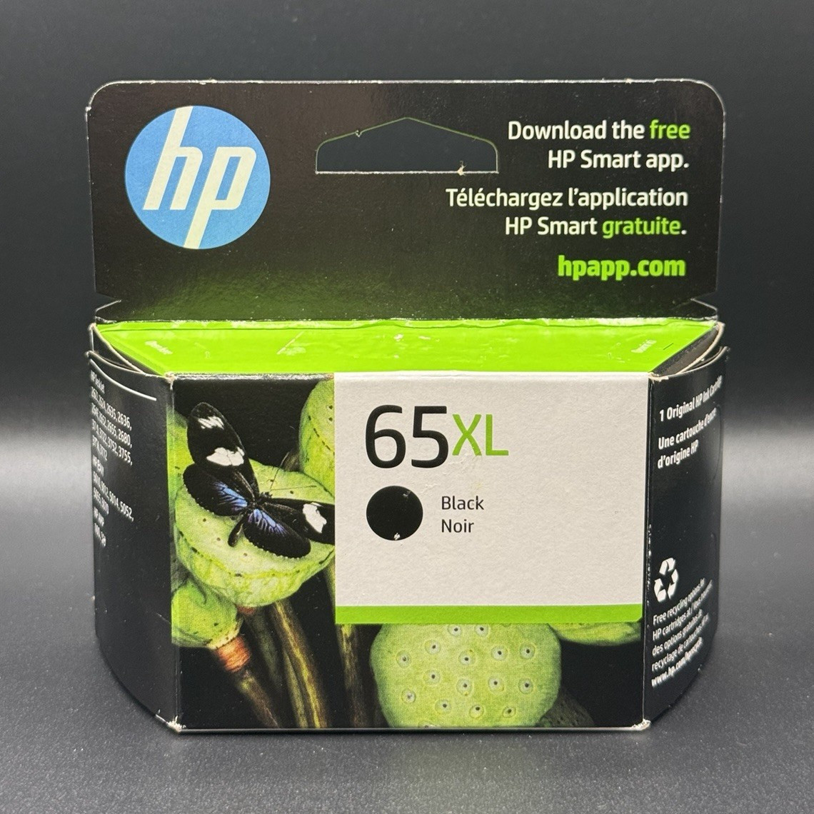 Genuine HP 65XL Black Ink Cartridge N9K04AN OEM New Factory Sealed EXP 7/2027.