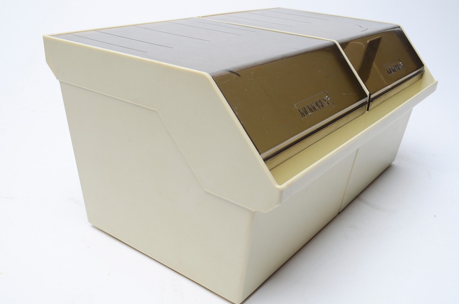Memorex Double 5.25″ Floppy Disk Storage Box Case Holder w/ Dividers Vintage