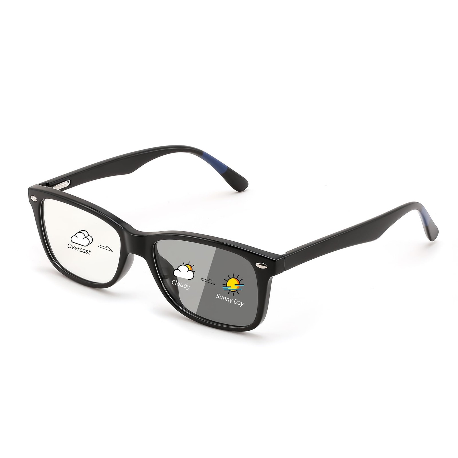 Blue Light Blocking Glasses Photochromic UV400 Protection TR90 Vintage Frame