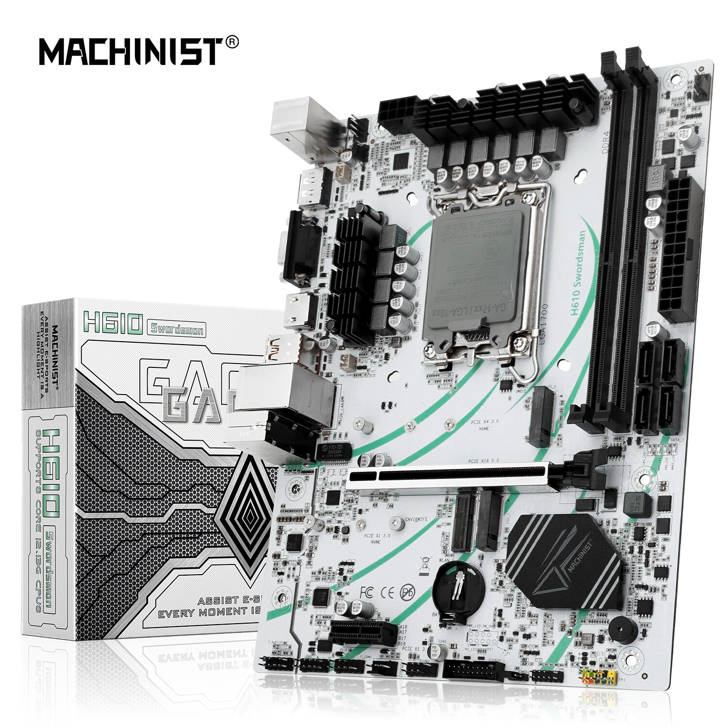 LGA 1700 H610 Motherboard SATA 3.0 On-Board Audio VGA Dual PS/2 WIFI M.2 DDR4