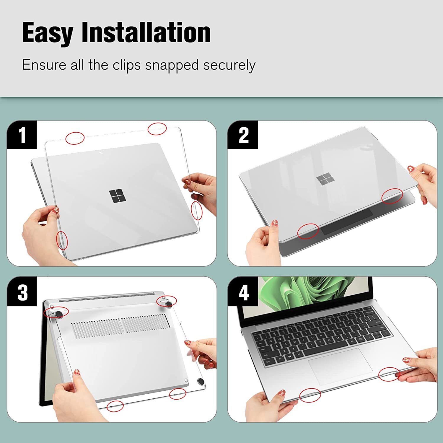 Case for 13.5 Inch Microsoft Surface Laptop 5/4/3 Slim Snap On Hard Shell Cover