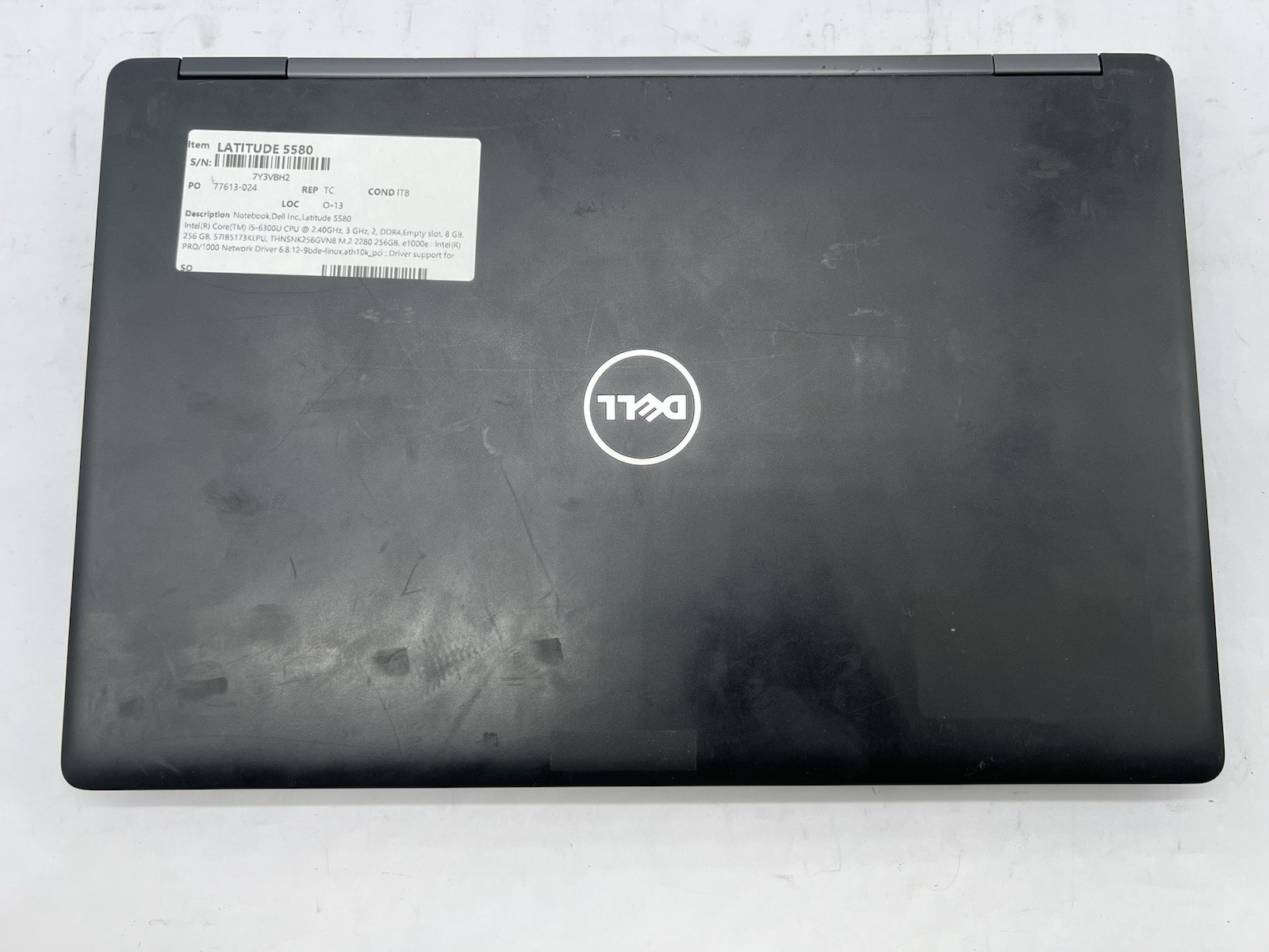 Dell Latitude 5580, i5-6300U CPU, @ 2.40GHz, 8GB RAM, 256GB SSD-No OS/Charger
