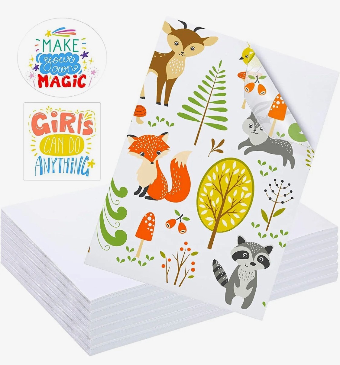 SIHL Premium Printable Glossy Vinyl Sticker Paper for Inkjet 75 Sheets 8.5″x11″