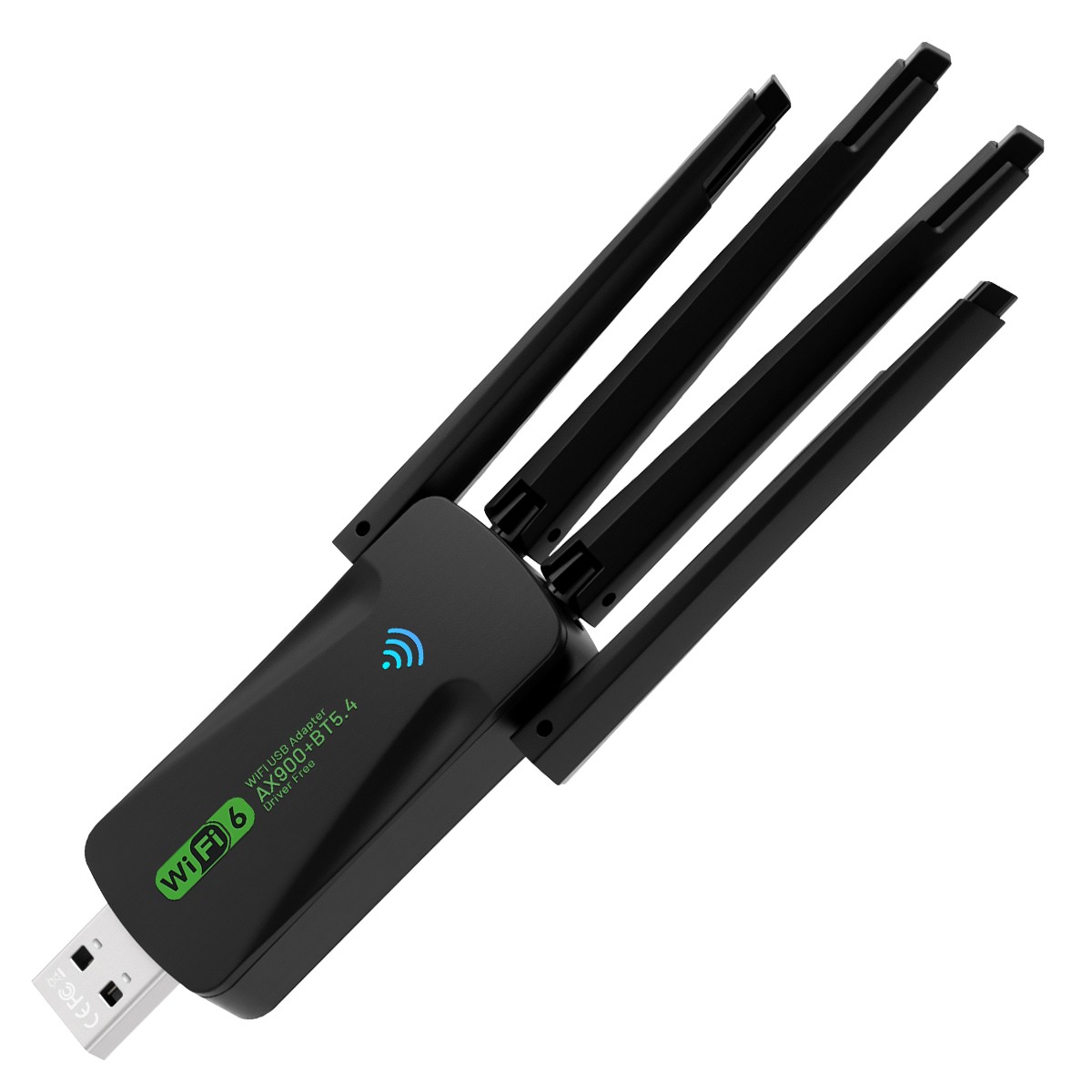 Wireless USB Wifi 6 Adapter Bluetooth 5.4 Dongle Dual Band 2.4G/5GHz W/Antenna