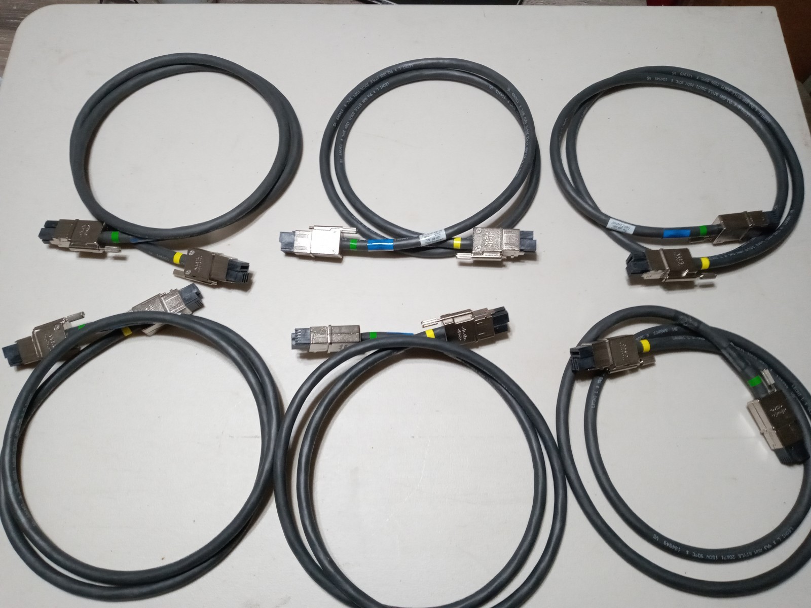 Lot of 6 Cisco 37-1121-01 PowerStack Cables 150 CM for Cisco 3750X and 3850