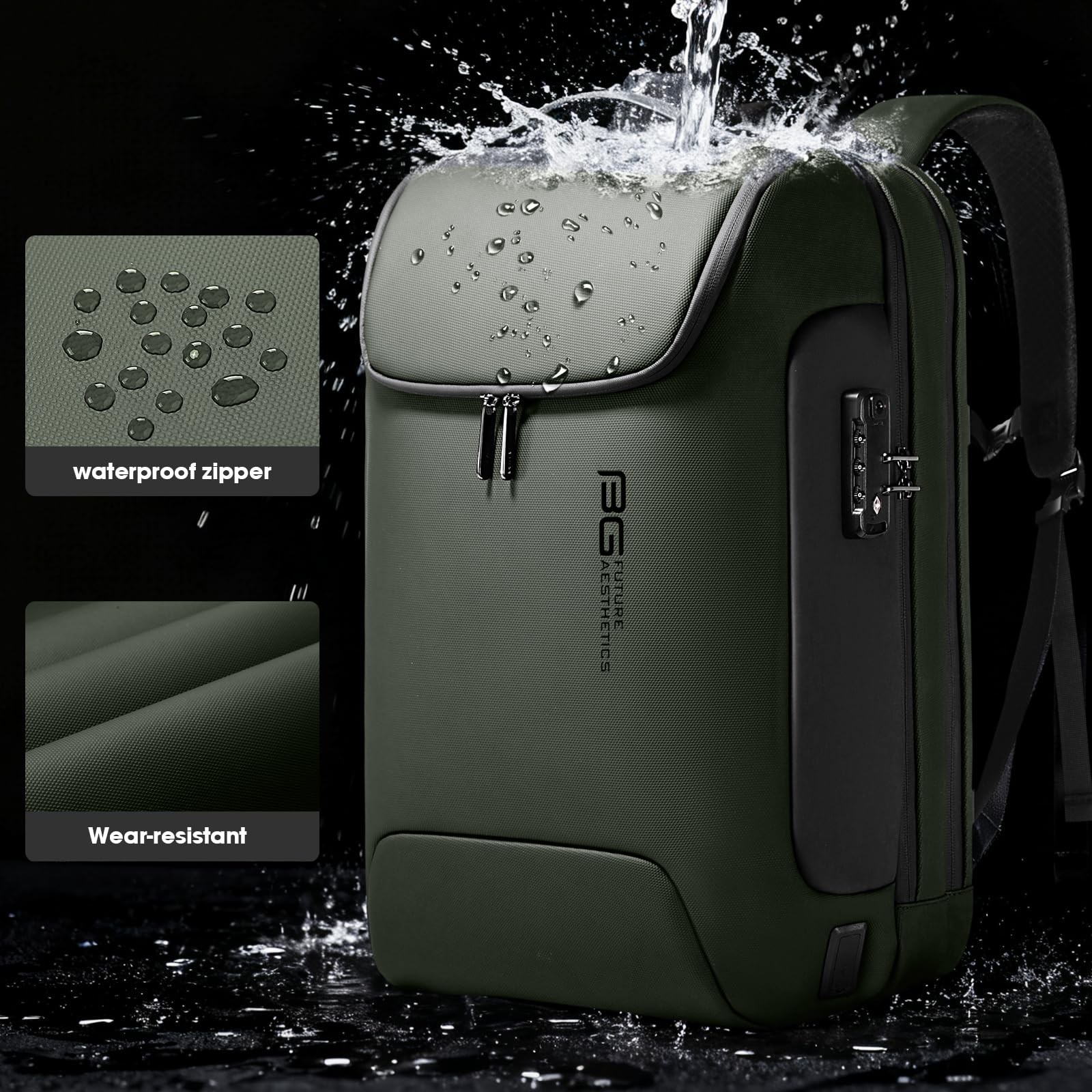 Waterproof Anti-Theft Laptop Backpack with USB Charging Port & TSA Lock, Fits 17