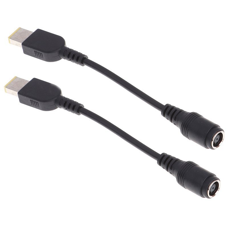 2x Round 7.9*5.5mm Jack to Square Plug Adapter for IBM Lenovo Laptop Notebook