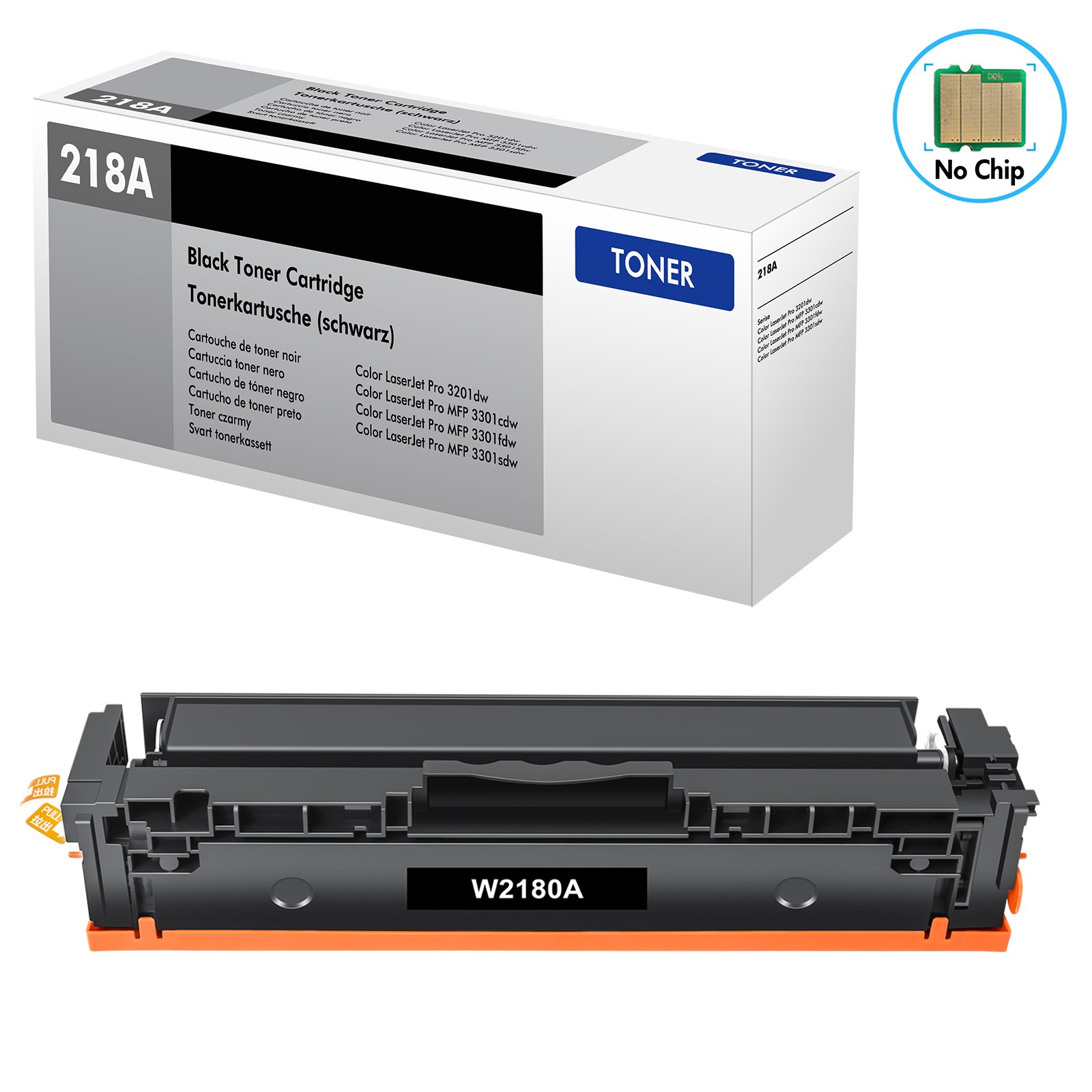 W2180A NO CHIP Toner Fits HP 218A 218X LaserJet Pro MFP 3301cdw 3301fdw 3201dw