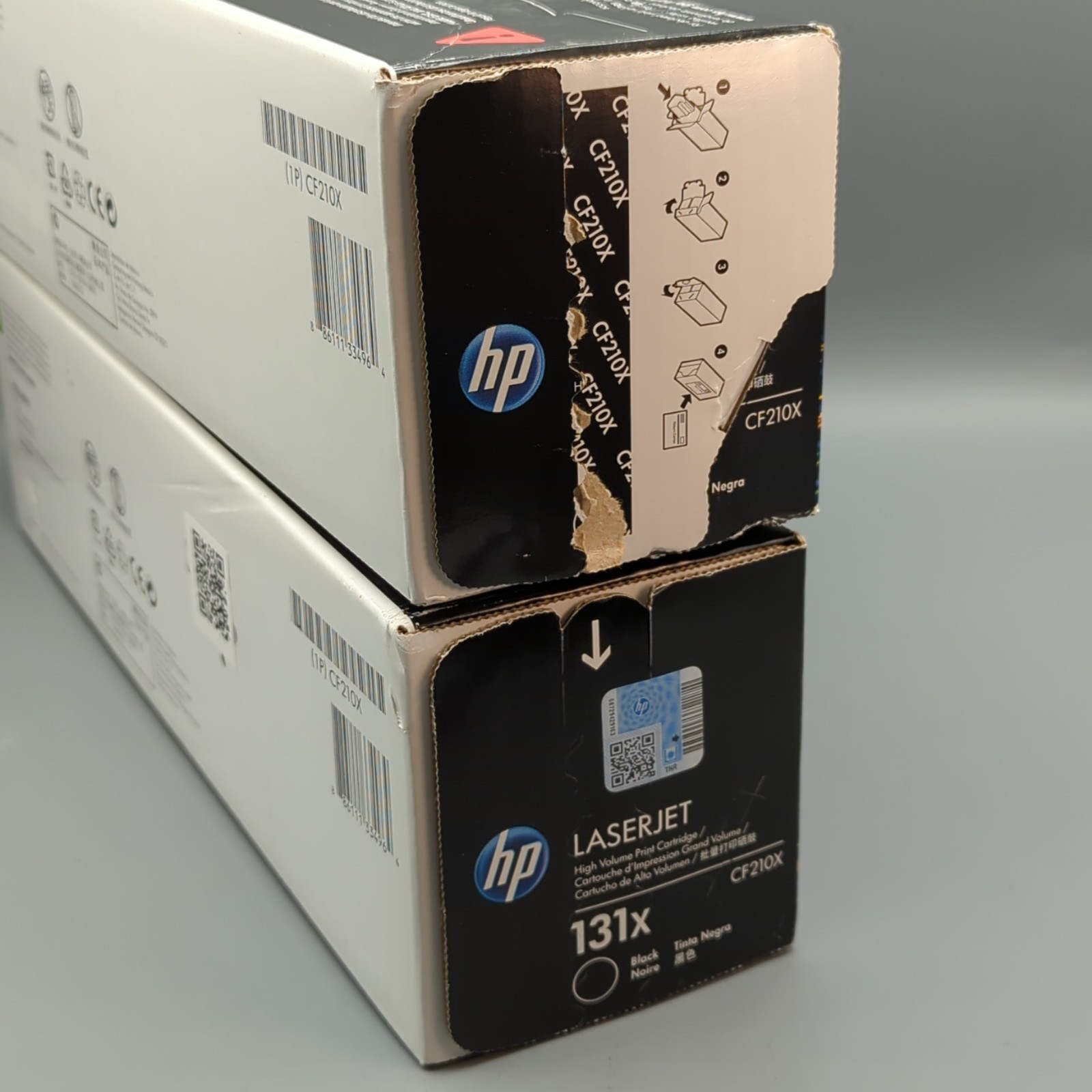 Lot of 2 HP CF210X 131X Genuine High Yield Printer Ink Toner Black 1 Open Box