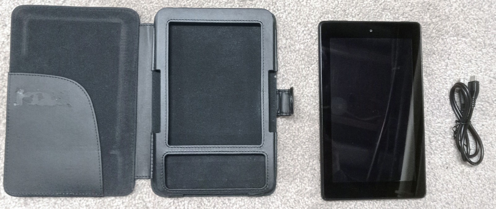 Amazon Kindle Fire 7 Bundle, 12GB Black M8S26G w/Case & USB Cable, Tested