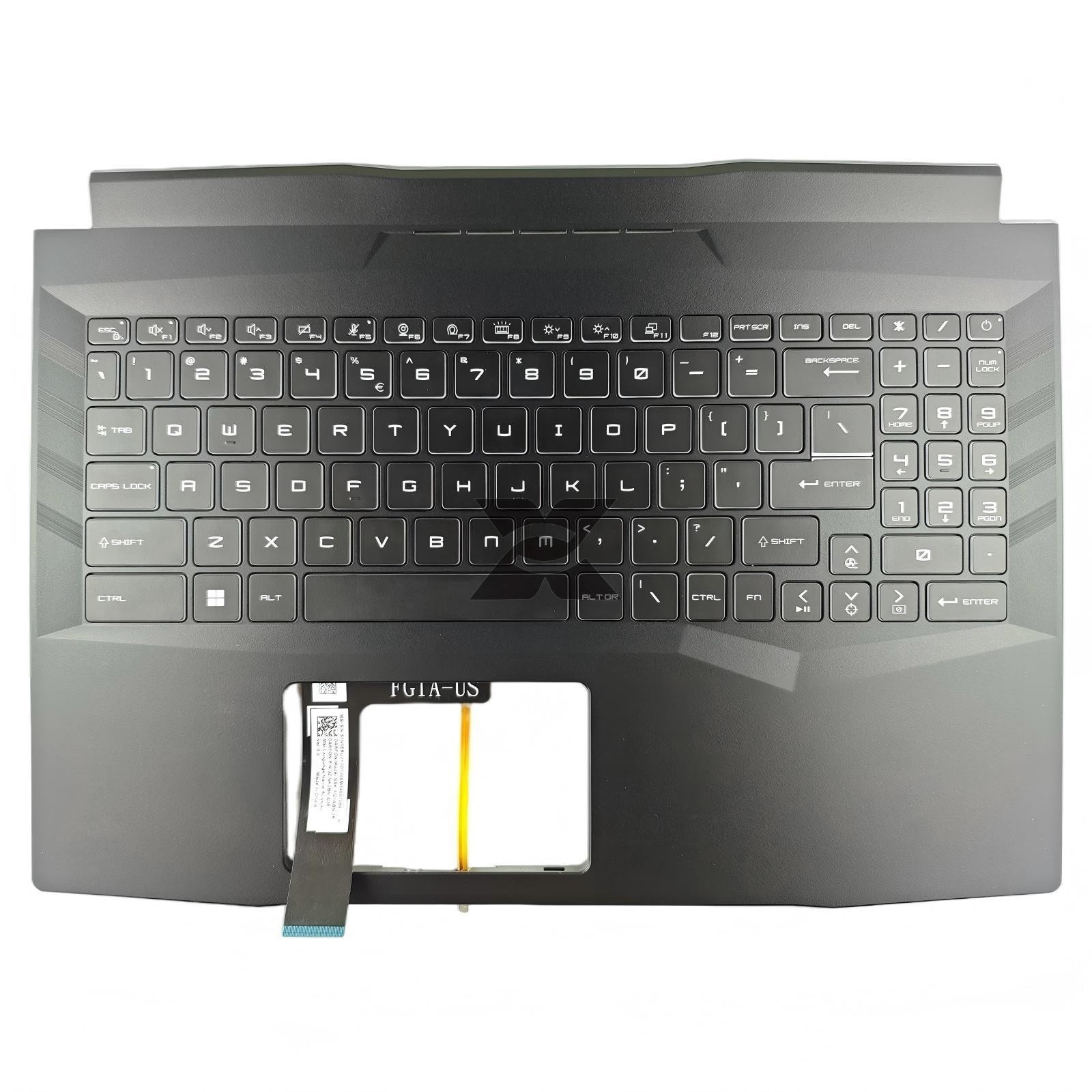 US Palmrest Backlit Keyboard MSI Pulse GL66 MS-1581 11UGK New