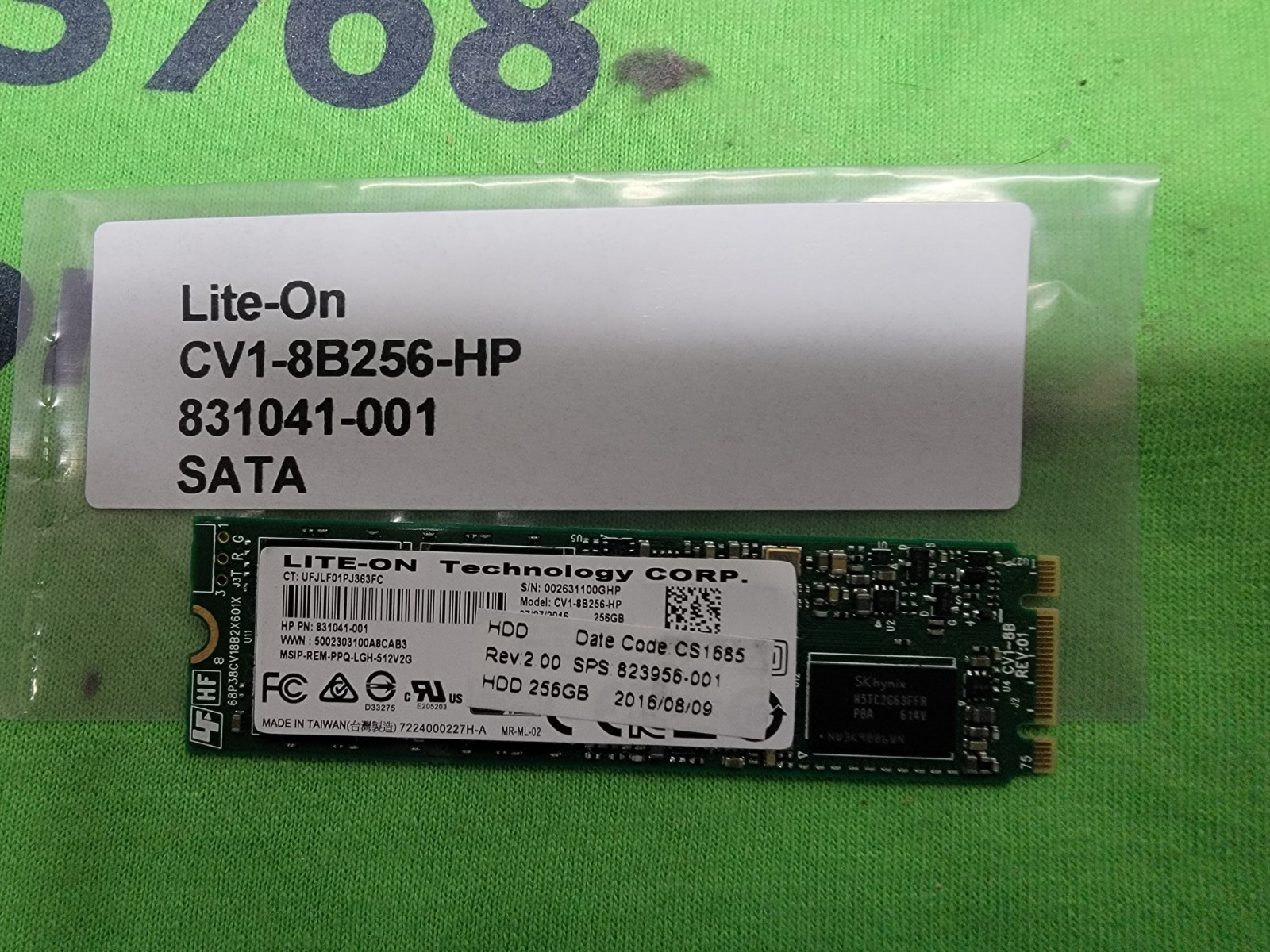 Lite-On CV1-8B256-HP 256GB SSD M.2 2280 SATA III Internal 520MB/s 831041-001
