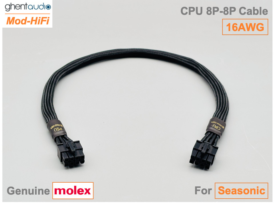 ⚡️16AWG CPU 8P Cable for Seasonic PRIME ATX 3.1 PX1600 TX1600…-📏70cm/27 inch