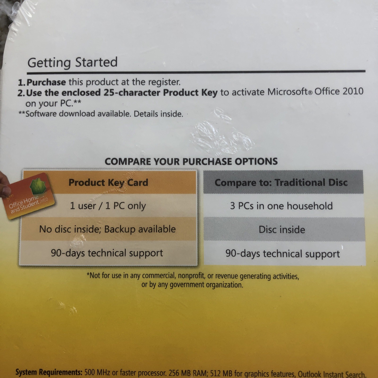 Microsoft Office 2010 Home & Student Retail Product Key Card Windows 1 PC New