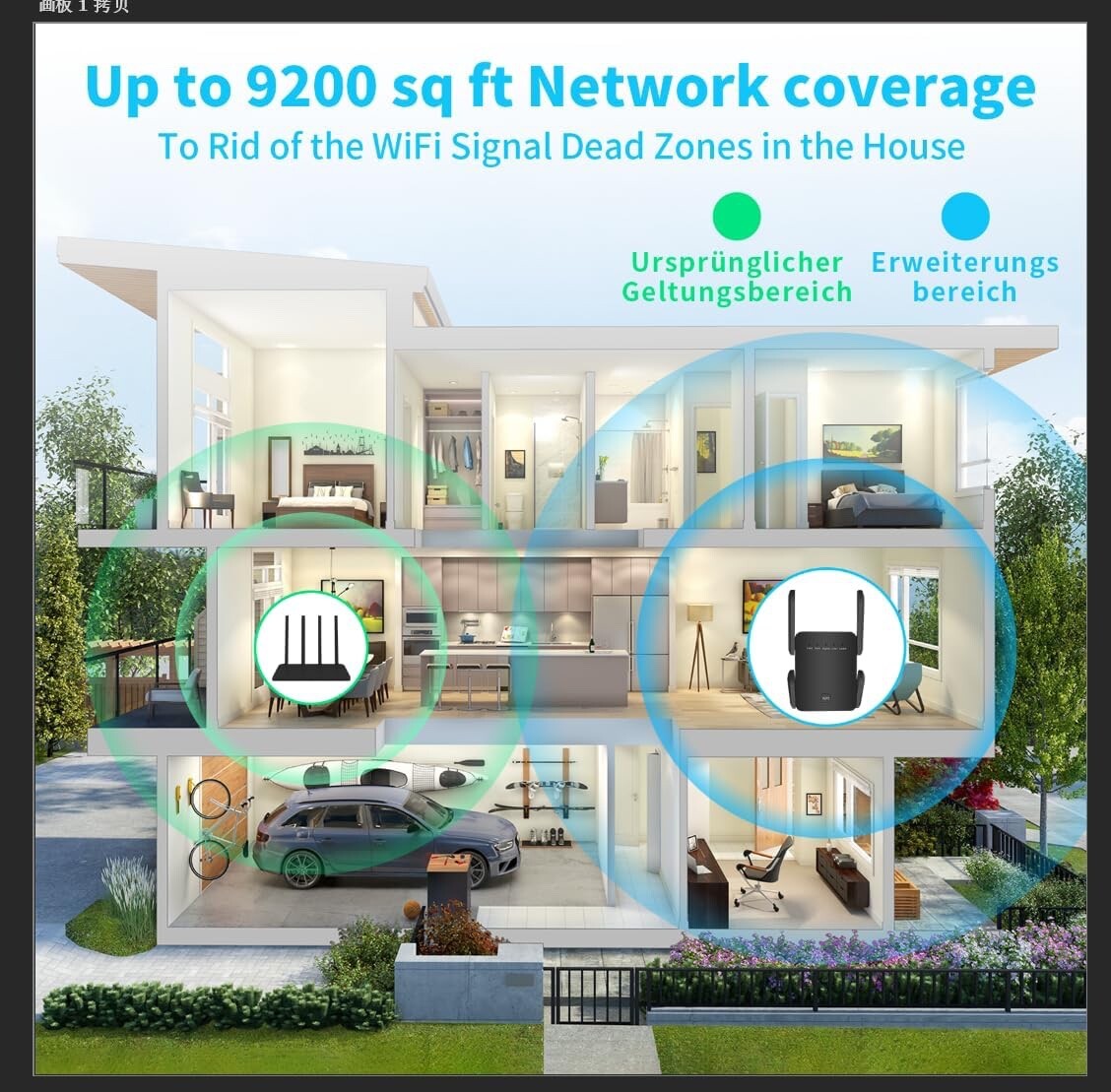 AC1200 WiFi Range Extender Repeater Wireless Amplifier Router Signal Booster