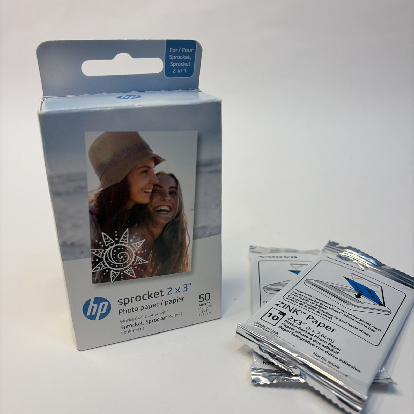 HP Sprocket Zink Photo Paper 2×3″ for HP Sprocket Printers, 50 Sheets NEW READ