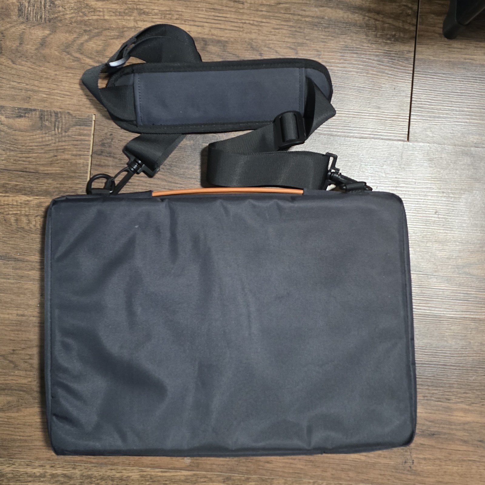 tomtoc 13in Laptop Shoulder Messenger Bag Water-Resistant Black/Orange