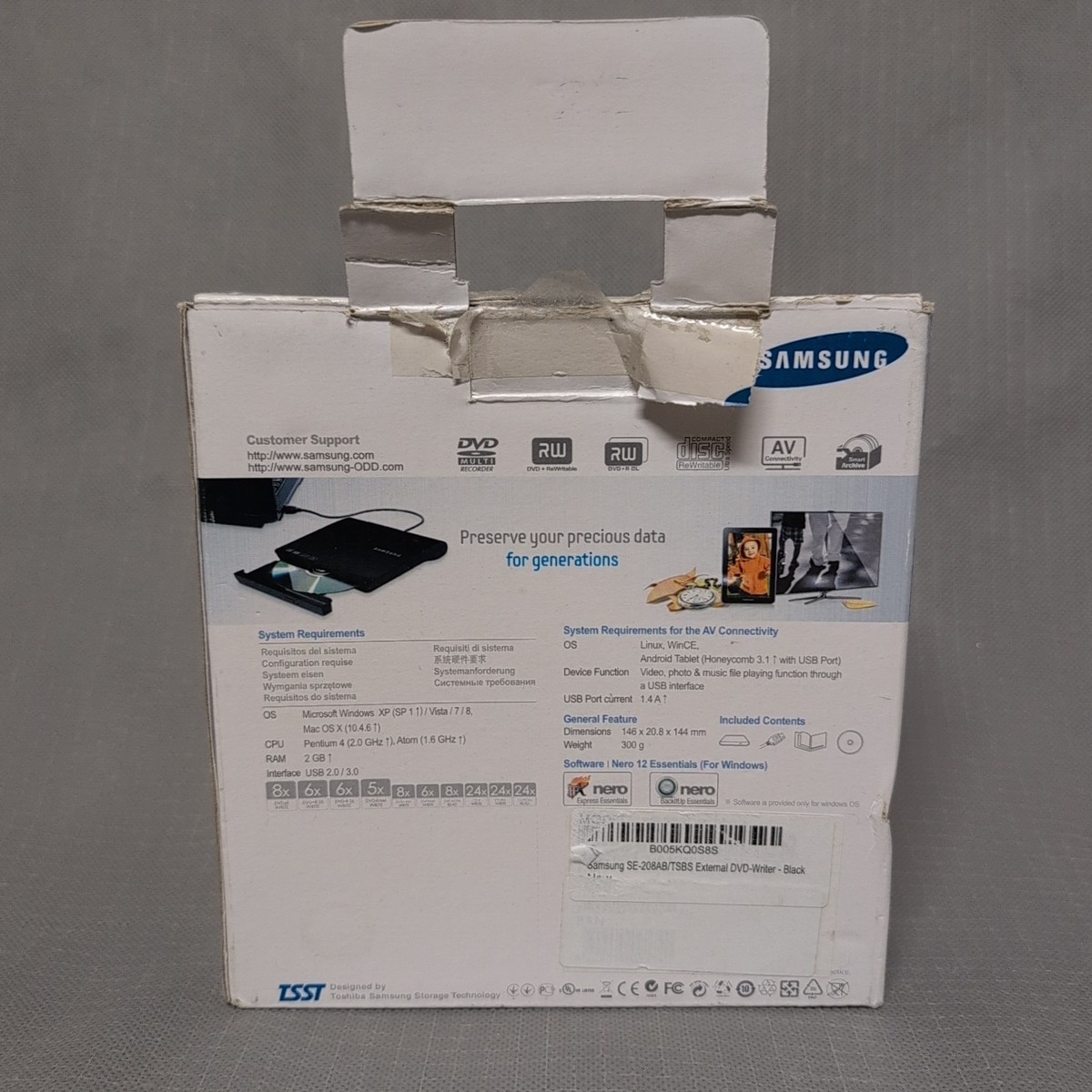 Samsung Slim Portable DVD Writer External Storage – Untested