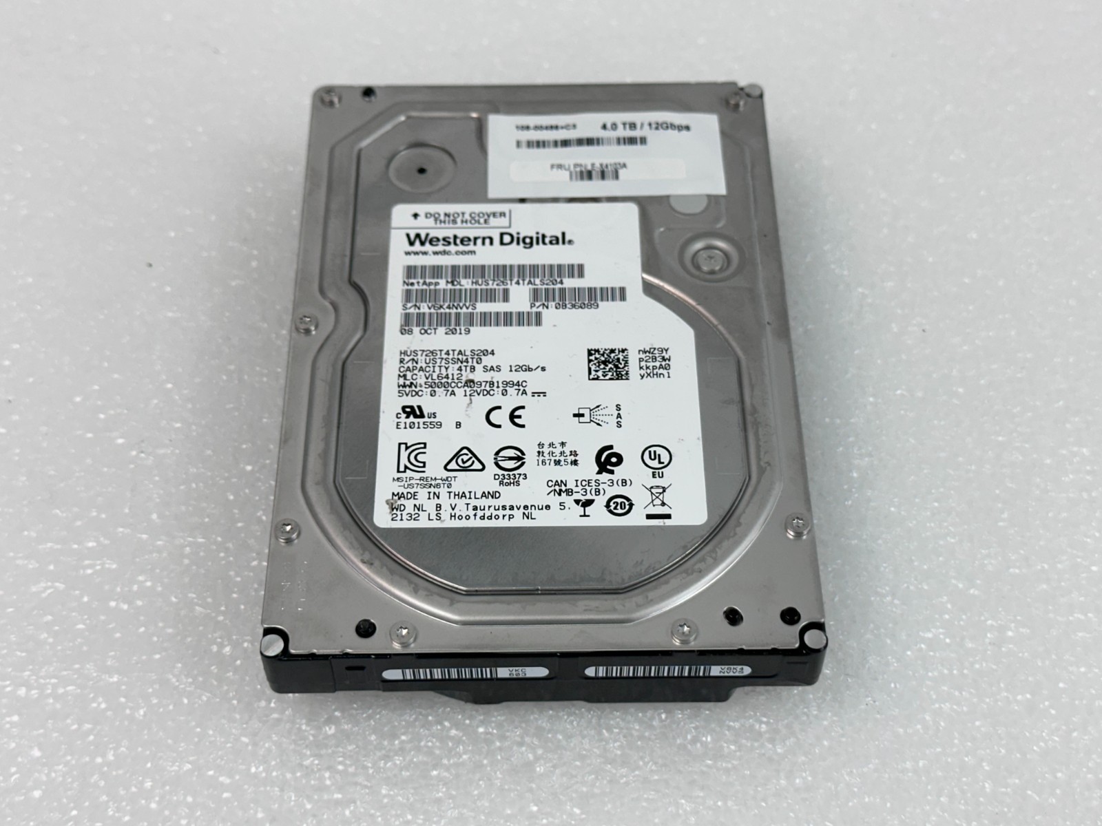 Western Digital HUS726T4TALS204 HDD 4TB SAS 12Gb/s 7.2K 3.5″ FREE SHIPPING 🚚