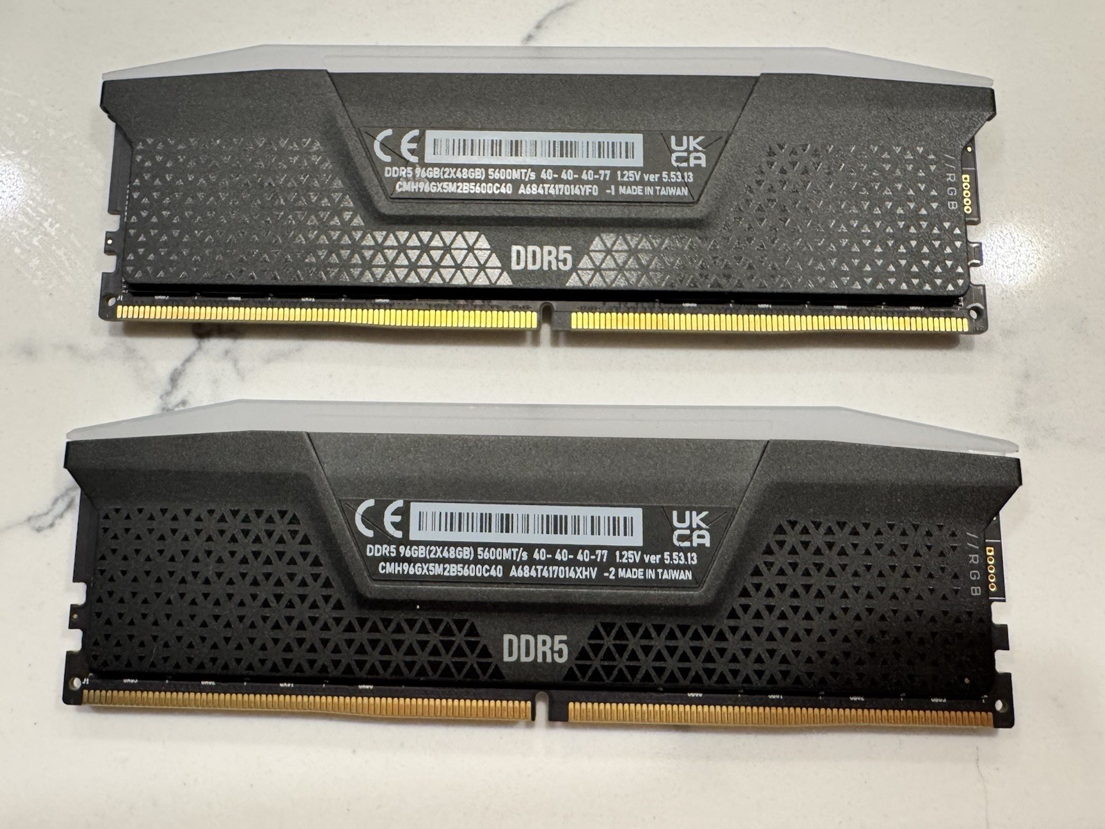 Corsair Vengeance RGB 96GB (2x48GB) DDR5-5600 CL40 RAM CMH96GX5M2B5600C40