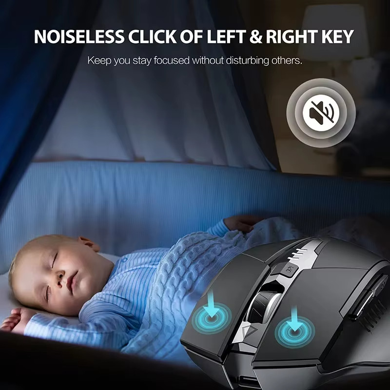 “F1” SILENT CLICKS WIRELESS MOUSE | 800, 1200, 1600, 2400 DPI