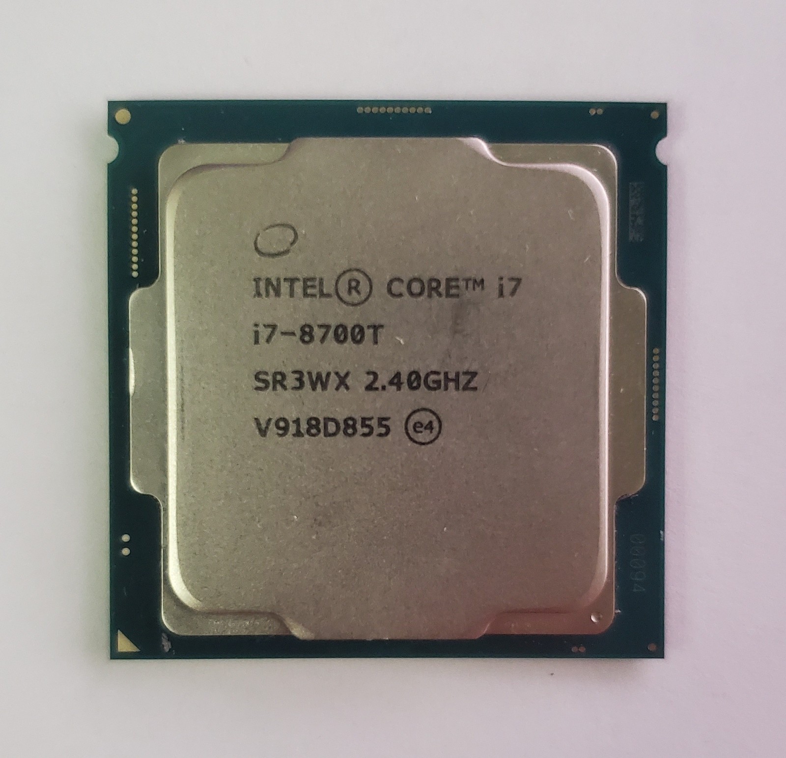 Intel Core i7-8700T CPU (2.4-4.0 GHz, 6 Cores, FCLGA1151) – SR3WX TESTED