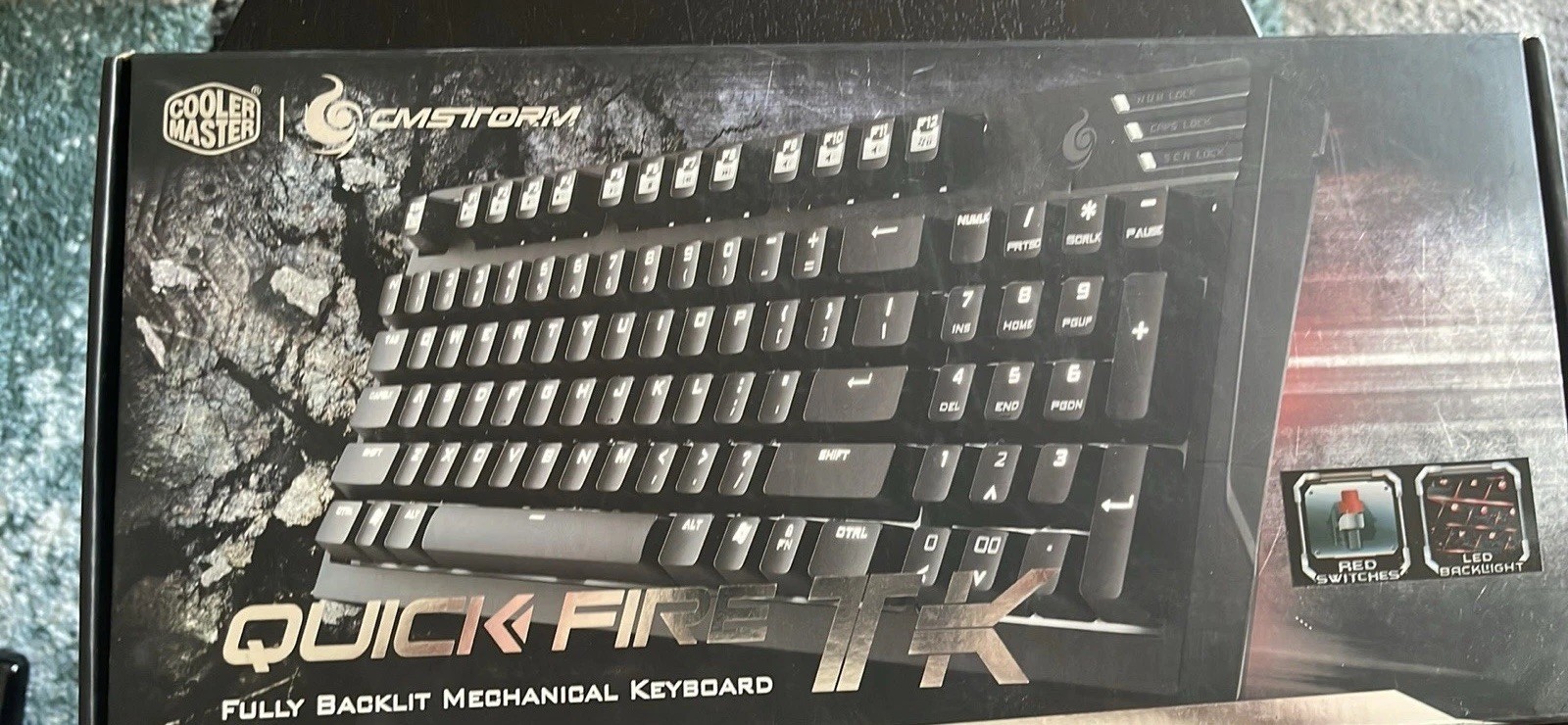 Cooler Master QuickFire TK Mechanical Backlit USB Wired Keyboard Black EN QWERTY