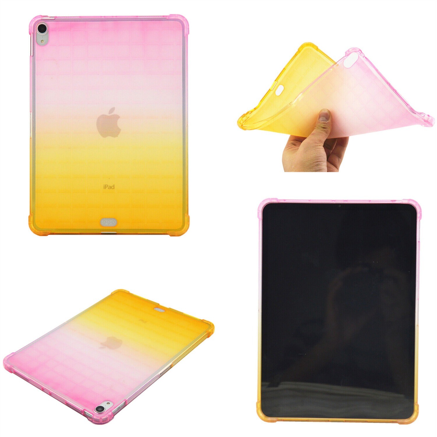 For iPad 9.7”Gen Mini 1 2 3 4 5 Slim Shockproof Gradient Silicone TPU Case Cover