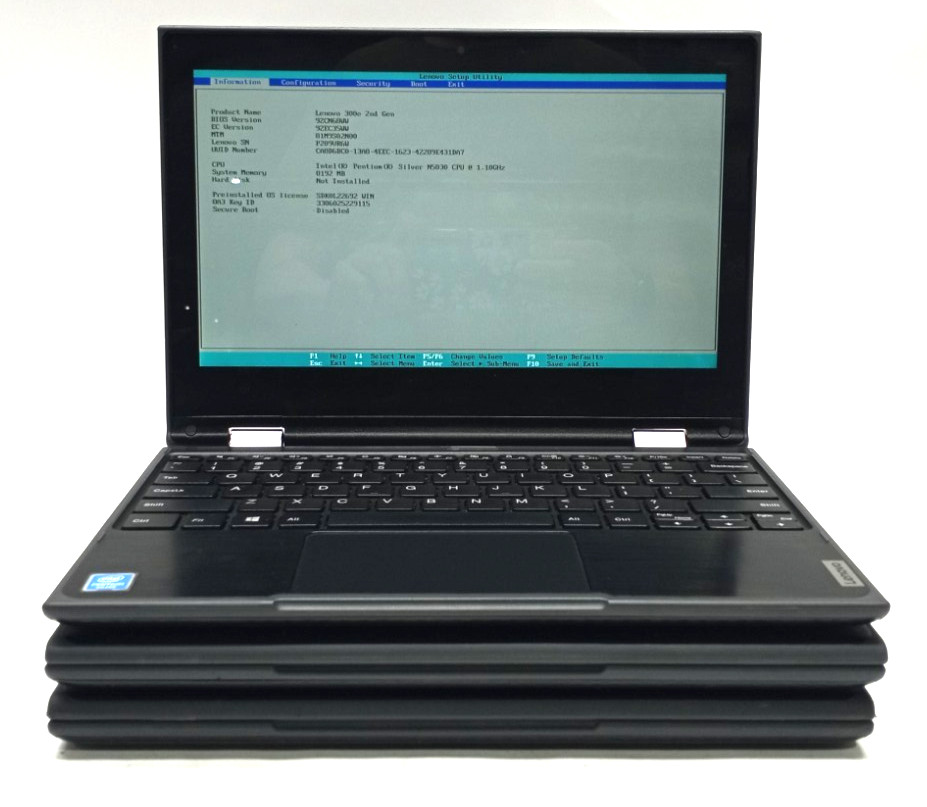 Lot of 3 Lenovo 300e 2nd Gen TOUCH Pentium Silver N5030@1.10 8GB NO HDD TH040*!