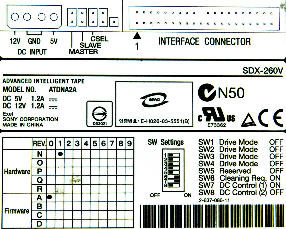 Streamer Acer SDX-260V AIT-E Turbo ATA 5.25”