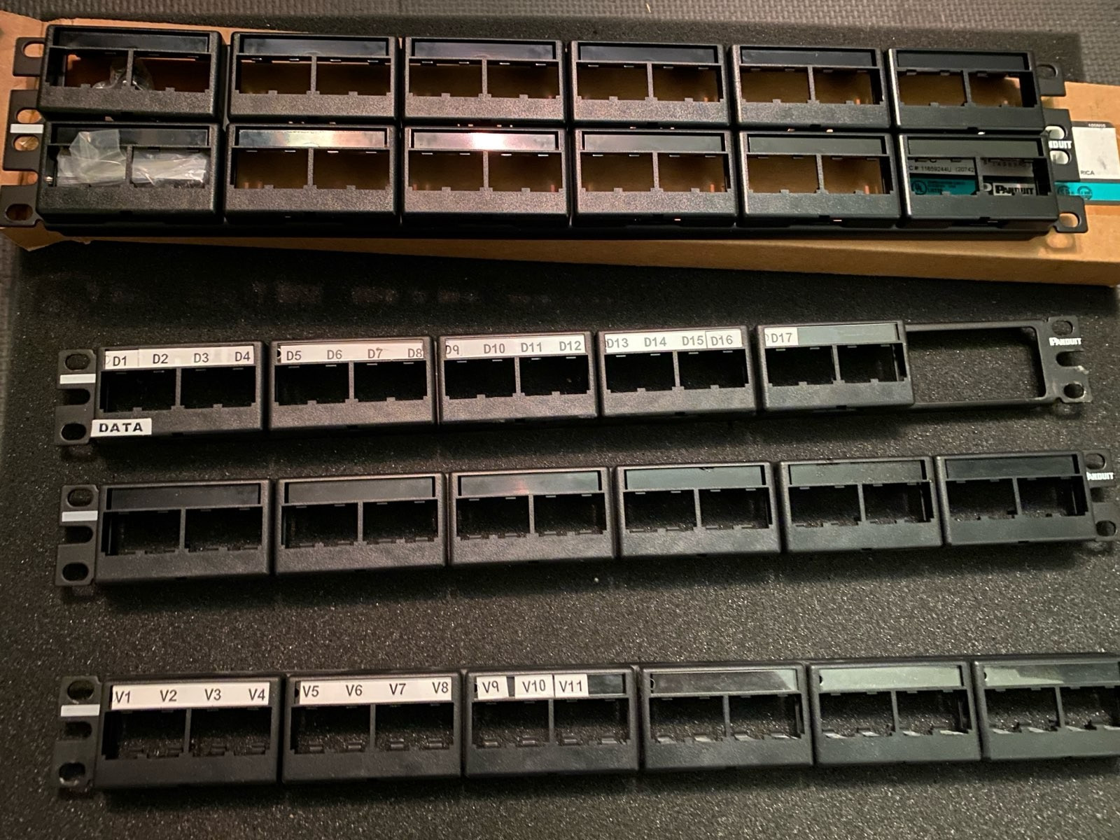 Panduit Mini-Com CPPL Patch Panels, and Mini-Com CJ688 jacks