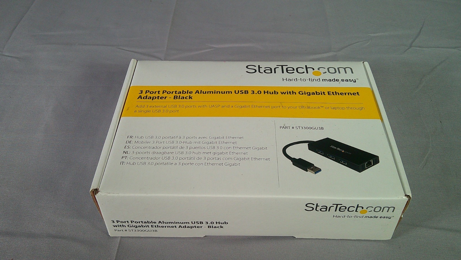 NEW StarTech ST3300GU3B 3-Port USB 3.0 Hub With Gigabit Ethernet